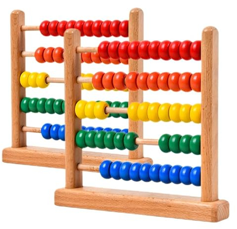Milisten 2stücke Holz-abakus Für Junge Mädchen Zum Rechnenlernen Zählperle-Tool Für Mathematik Klassisches Lernspielzeug Perlenzähler Für Grundschule Rechen-abakus-Spielzeug