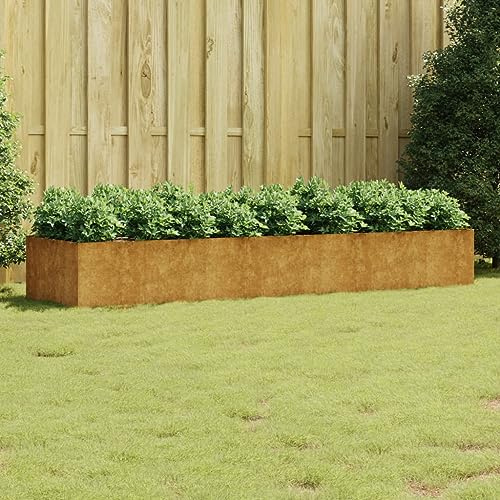 AJJHUUKI Prato & Giardino-Giardinaggio-Vasi & Fioriere-Giardino Aiuola Sopraelevata 280x80x40 cm Acciaio Corten