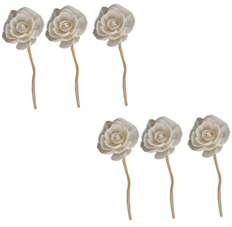 ULTECHNOVO Varillas Difusoras De Ratán 6 Piezas Flores Aromáticas Naturales Palitos De Caña Difusor Difusor De Aroma para Hogar Oficina Baño Decoración Interior