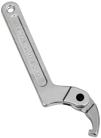 txuzong Chiave a gancio C regolabile Chiave a gancio in acciaio al carbonio professionale scanalata - Argento regolabile Chiave a cricchetto per dispositivi meccanici,Applicazioni industriali