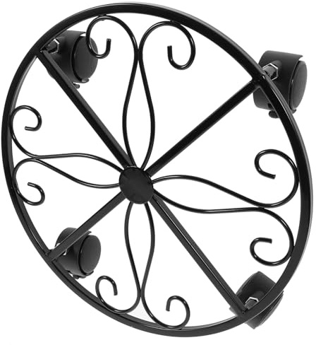 NUOBESTY Supporto per Piante in Ferro con Ruote e Freno Base Mobile per Vasi da Giardino Interni ed Esterni Carrello Portavaso Resistente e Durevole per Organizzazione Facile