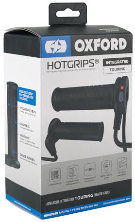 Oxford HotGrips® Advanced Integrated Touring EL398 | Heated Handlebar Grips for Cold Temperature Winter Weather Motorcycle Motorbike Riding