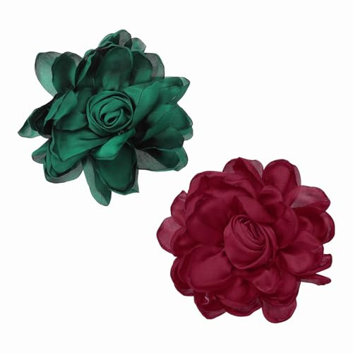 PATIKIL Grandes Broches Épingles à Fleurs en Tissu pour Femmes Vêtements | Élégante Broche en Tissu, Broche Délicate Corsage Camélia Satin Épingle de Revers