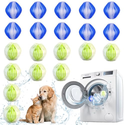 Tierhaarentferner Waschmaschine, 20pcs Waschmaschine Anti Fussel Bälle, Hundehaare Katzenhaarentferner Waschmaschine, Wiederverwendbar Fusselbälle, für Entfernt Tierhaare, Flusen, für Waschmaschine