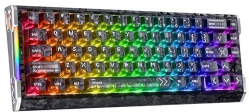 ATTACK SHARK R68 HE Teclado Gaming Magnético 8000Hz, Rapid Trigger 0,005 mm, Fibra de Carbono Forjada y Aluminio CNC, Snap Tap, Efecto Hall, 60% RGB con Cable, US QWERTY, Negro Carbono