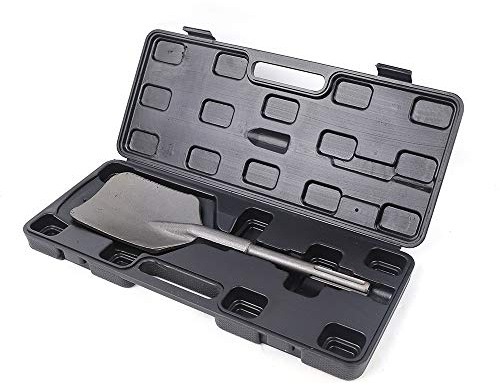 5-agujero Cincel de pala 130 x 400 mm, cincel con 2 agujeros y 3 ranuras de engaste (5 muescas), cincel ancho para martillo demoledor, cincel de hormigón y taladro de tierra para arcilla, arcilla