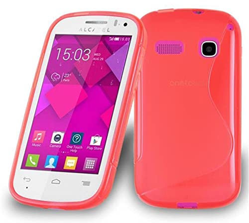 Cadorabo Alcatel One Touch Pop 3 Funda de Silicona TPU DISEÑO S en Rojo Infierno – Cubierta Protectora Super Delgada e Flexible con Antichoque – Gel Case Cover Carcasa Protección Ligera