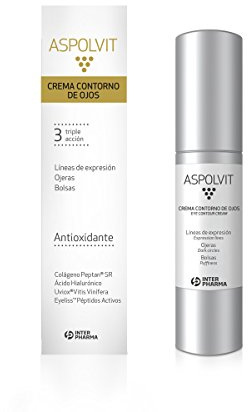 ASPOLVIT – Ögonkontur mot rynkor för kvinnor med kollagen och hyaluronsyra. Minskar påsar, mörka cirklar och uttryckslinjer – 15 ml