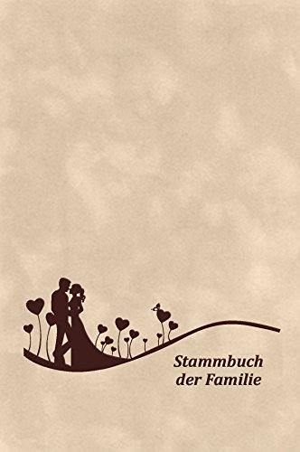 Stammbuch GINA, cremé, Velours, Farbprägung braun, Stammbuchformat