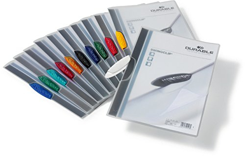 DURABLE Klemmmappe SWINGCLIP®, PP, A4, für: 1-30 Blatt, farblos, Clip: sortiert (25 Stück), Sie erhalten 1 Packung á 25 Stück