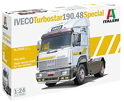 Italeri 3926S - 1:24 IVECO Turbostar 190.48 Special, Modellbau, Bausatz, Standmodellbau, Basteln, Hobby, Kleben, Plastikbausatz, detailgetreu Schwarz