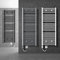 ECD Germany Radiatore Scaldasalviette Elettrico 900W Termoarredo da Bagno Moderno in Acciaio Bianco - 300 x 1400 mm - Bianco - Dritto con Attacco Laterale - Scaldasalviette 300x1400 mm 900W