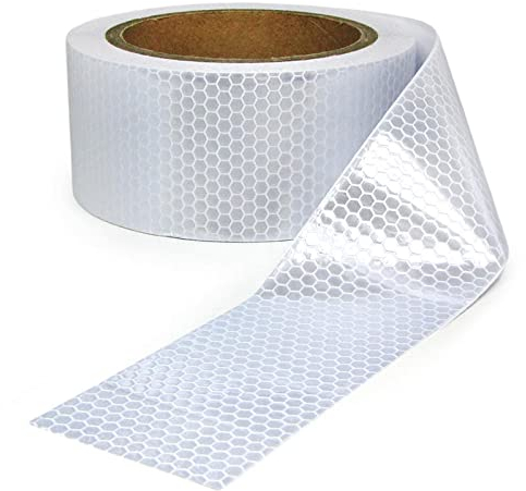 RAMROXX Signalband Markierungsband Absperrband selbstklebend reflektierend weiß 20m