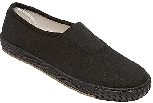 Pe Pumps Boys Girls Unisex Adult Kids Children Back to School Pe Pump Gym Sports Trainers P.E. Pumps Plimsolls Shoes Gusset Plimsoles Trainers(Slip-On UK 5)