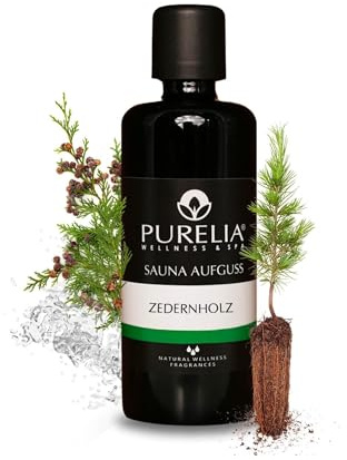 PURELIA Saunaaufguss Konzentrat Zedernholz 100 ml natürlicher Sauna-aufguss - reine ätherische Öle
