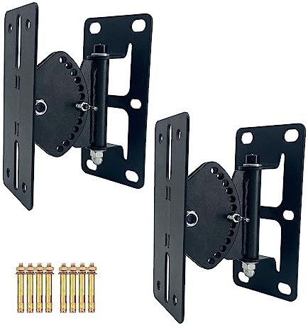 Howonder Lautsprecher-Wandhalterung, Schwenk- und neigbar,2er-Pack | Vollmetall-Wandhalterung für große Lautsprecher oder Säulenlautsprecher, Tragkraft bis zu 45 kg, HD-23, Schwarz