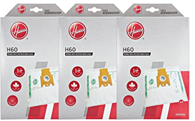 Hoover H60 Kit Mikrofaserbeutel 3 Packungen zu 4 Beuteln, Extrafilter und Anti-Geruch, Original