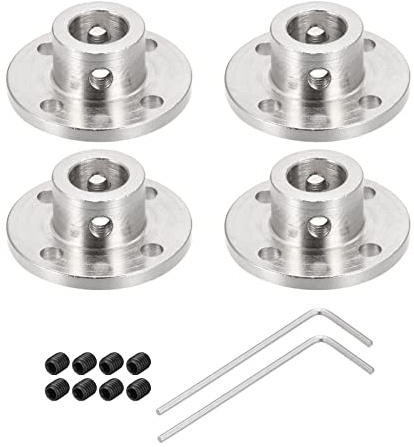 Rebower 10mm Rigid Flange Coupling Connector Motor Coupler (with 8pcs Screw M2 Hex Wrench),[for DIY Stepper Motors]-4 Pack
