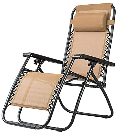 ANIFM Sonnenliege, Outdoor-Freizeit-Strandstuhl, klappbarer Vierkantrohr-Rundrohr-Loungesessel, Mittagspause, Rückenlehnenstuhl, Bürostuhl – braune kleine Überraschung Comfortable Anniversary