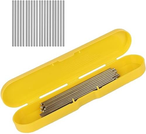 Aeelike 20Pcs Edelstahl-Stabstiften Für Granny Square Spanner Strick- Und Häkelzubehör, Stabstifte10cm Lang, mit a Gelb Aufbewahrungsbox, Für Crochet Blocking Board Verschiedene Häkelprojekte