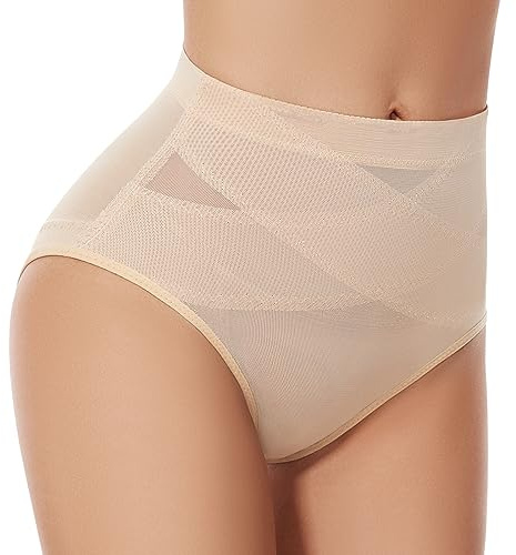 SIMIYA Damen Shapewear Unterhose Bauchweg Miederhose Niedrige Taille Unterwäsche Bauchkontrolle Miederpant weicher und bequemer Body Shaper für Frauen(Beige, M)