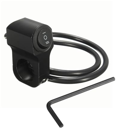 CGEAMDY Motorrad Lenkerschalter, Motorrad Wasserdicht Lenkerschalter Scheinwerfer, Lenker Motorrad Scheinwerferschalter 22mm Nebelscheinwerfer Lichtschalter(Schwarz)