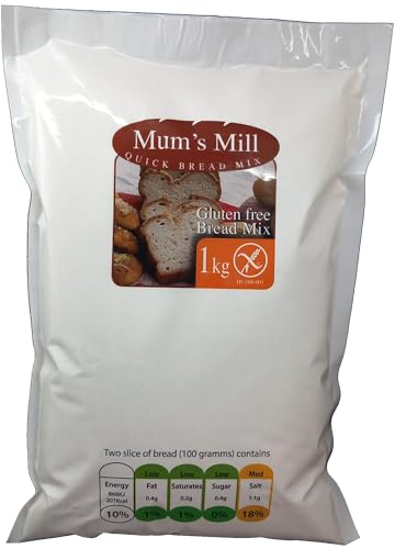 Quick Bread Mix - Gluten Free Bread Mix 1kg - Ideal for Bread Machines and Bread Makers - Rich in dietary fibre and Psyllium