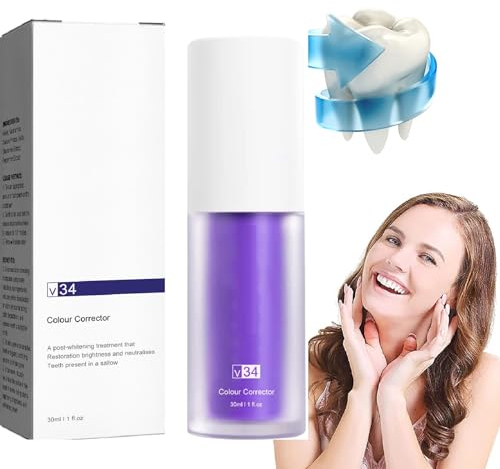 V34 Purple Blanqueadora de Dientes - Corrector de Color, 30ml