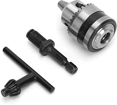 Portabrocas 3/8-24UNF, Portabrocas para Taladros Eléctricos, Portabrocas 0,6-6 MM 3/8-24UNF con Varilla de Extensión de Rosca de 3/8 con Cabeza Hexagonal de 1/4, Portabrocas para