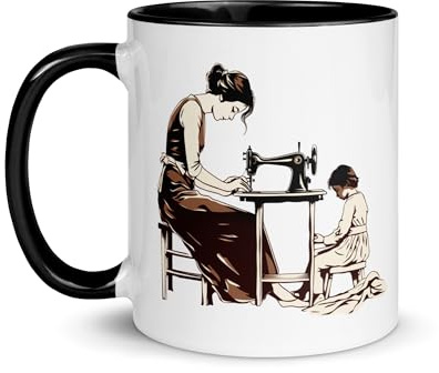 Chatcripant Näh Tasse 325 ml – Keramik Kaffeebecher für Schneiderin und Nähfans – Geschenkidee Nähen und Kreativität
