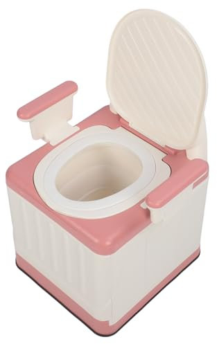 Chaise Percée de Chevet, Accoudoirs Amovibles, Base Antidérapante, capacité de Poids élevée, Pliable avec Couvercle à Double Fermeture pour Adultes, Femmes Enceintes, mobilité