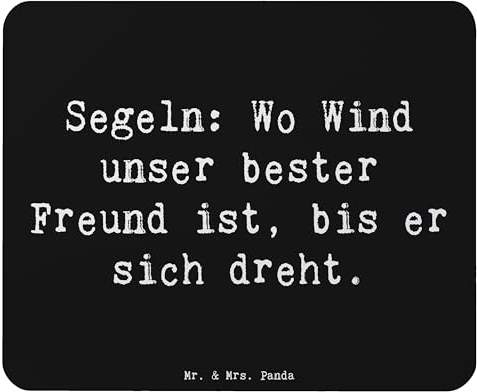 Mr. & Mrs. Panda Mauspad Spruch Segeln Windfreund - Geschenk, Abenteuer, Geschenk Sportler, Segeltörn, Büroausstattung, Volleyball, Mousepad,