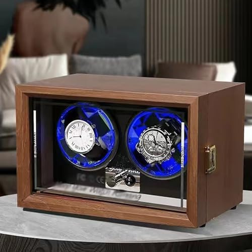 ZDMZR Caricatore per Orologi, Caricatori per Orologi Automatici, Scatola Carica Orologi Automatica, Motore Silenzioso, 5 modalità di Rotazione(Negro,15.5cm/6in)