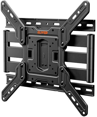 ELIVED Ultra Slim TV Wall Mount for Most 26-60 Inch TVs, Low Profile TV Mount, Full Moiton Wall Mount Bracket Swivel and Tilt, Max VESA 400x400mm, Holds up to 40 KG. Fits 16 Wood Studs EV3033