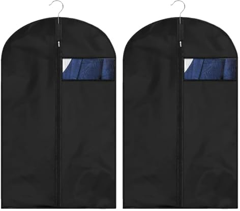 Suit Covers for Men,2 PCS Suits Bags Foldable Dress Bag Dust-Proof Clothes Covers Washable Garment Bags Reusable Cloth Cover for Suit Coat Jacket Home Clothes Wardrobe Storage