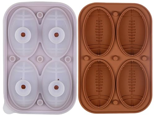 Vassoio per palla di ghiaccio da calcio, stampo per palla di ghiaccio da calcio | Stampi a sfera di ghiaccio in novità a 4 cavità - Easy DeMoulding, imbuto incluso, stampo fondente per decorazione