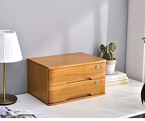 Aktenschrank aus Massivholz für den Schreibtisch mit Schloss, rustikale Aufbewahrungsbox aus Holz, Schublade für den Schreibtisch/Datenspeicherung