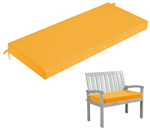 HJZPWB Bankauflage Outdoor Abnehmbare Sitzkissen Bank Waschbare Bankauflagen Gartenbank Auflage mit Rutschfester Unterseite Sitzauflage Bank Sitzpolster Bank,Gelb,150x50x3cm