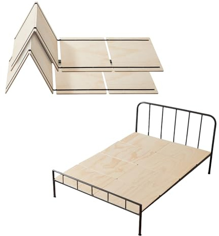 VEVOR Bunkie-bräda i full storlek, 10 mm hopfällbara sängbrädor med anslutning, trämadrassstöd för full storlek, stöd under madrassbrädor, redo att använda, 8 delar, burlywood