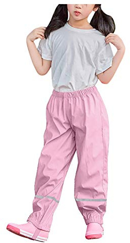 1-11years, Rain Pants for Kids Rain Trousers Unisex Waterproof over Trousers Childrens Boys and Girls PU Rainwear for Outdoor Play Cute Dungarees Mud Dirty Proof Green Red Yellow Black Red 14 11-12 15