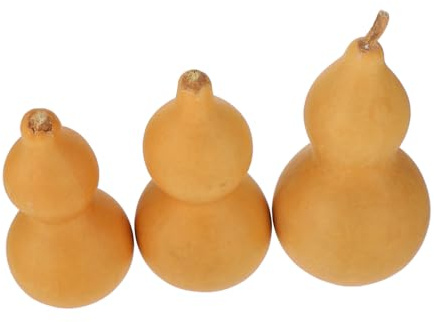 HOMOBABE Natural Gourd Decor 3pcs Set 9-12cm Dried Gourd Ornaments Home Desk and Office Table Decoration
