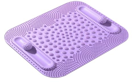 Liakyunf Coussin de massage pour les pieds, point de pression des pieds, tapis de réflexologie – Coussin à 5 zones avec double piste de balle stimulateur de jambes pour homme et femme à la maison