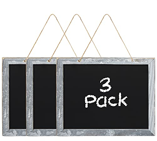 Belle Vous 3er Pack Kreidetafel - Deko Hölzerne Schreibtafel Tafel zum Aufhängen - Einseitige, Löschbare Nachrichten-Tafeln für Hochzeiten, Geburtstagsfeiern, Restaurants und Küchendekoration