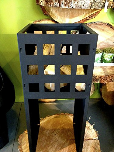 Antikas – Braciere Piccolo in Motivo Moderno – Cestino di Ferro Como falò di Giardino con Legna – Braciere Decorativo