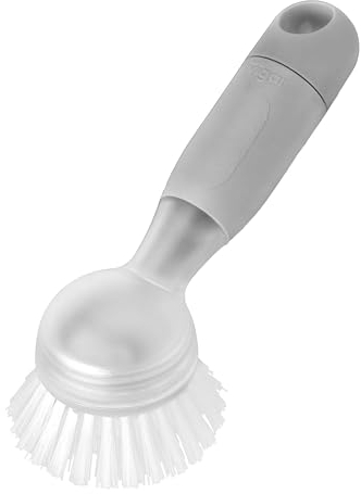 Vigar - Cepillo de Limpieza - Colección Rengo - 7.5 x 7 x 19.5 cm - Dispensador de Jabón y Mango Ergonómico - Ideal para la Vajilla, Ropa o Baño - Negro