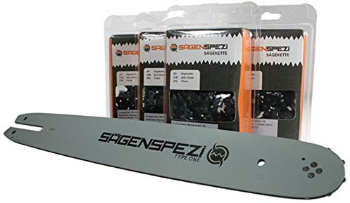 Sägenspezi Guide de 35cm 3/8P 1,3mm et 4 chaînes à gouge carrée pour Stihl 017 MS 170 MS170