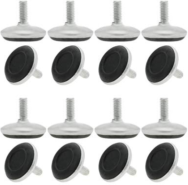 sourcing map Möbel Gleit Nivellierfüße Nivellierboden Bodenbelag M6 Anschraubbare 13mm Gewindehöhe 23mm Gesamthöhe für Maschinen Schreibtischbein 16 Stück