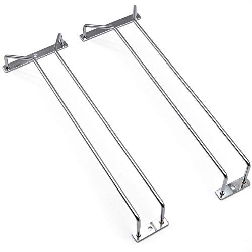 RedDreamer 35 cm vinglasställ, vinglashållare för skåp i rostfritt stål kromfinish stativ ställ – hängande hållare för skåp kök bar, set med 2