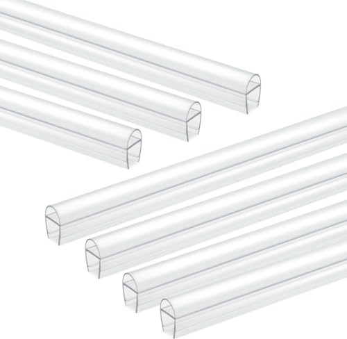 7 PCS Shower Door Seal for 3/8‘’ Glass, 16.9 Inch Shower Door Seal Strip, Frameless Glass Shower Door Sweep to Stop Shower Leaks