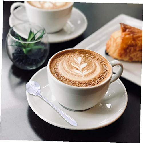 Casecover 8pcs Löffel Edelstahl Blume-förmige Löffel Sahnelöffel Kaffee Dessertlöffel Küchenzubehör